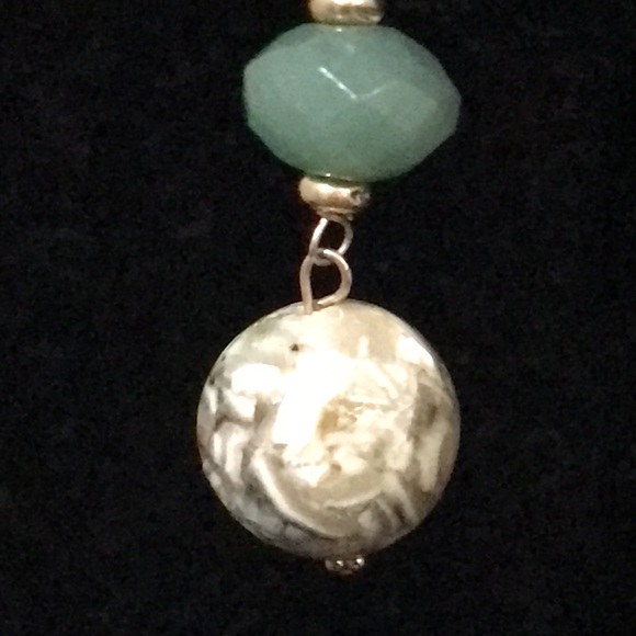 Earrings - 14k YG - Agate and Amazonite - Picture 3 of 9